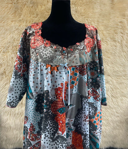 جلابية قطن ليبرتي  نص كم⁩⁩⁩⁩⁩⁩⁩⁩ 2XL