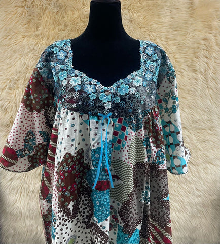 جلابية قطن ليبرتي  نص كم⁩⁩⁩⁩⁩⁩⁩⁩ 2XL