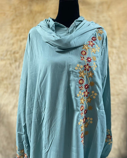 ⁨⁨⁨لبس صلاة قطن  100%  مع شيلة (وارين وربع *22انش)⁩⁩⁩
