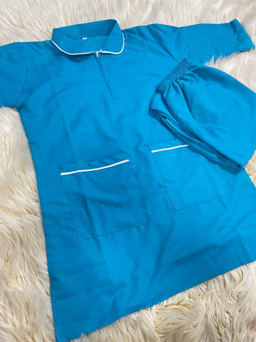 3XL  يونيفورم قطن  للعاملات بنطلون وقميص