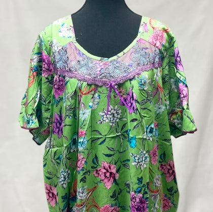 2XL" جلابية قطن اندونيسي نص كم "تقصر بعد الغسيل